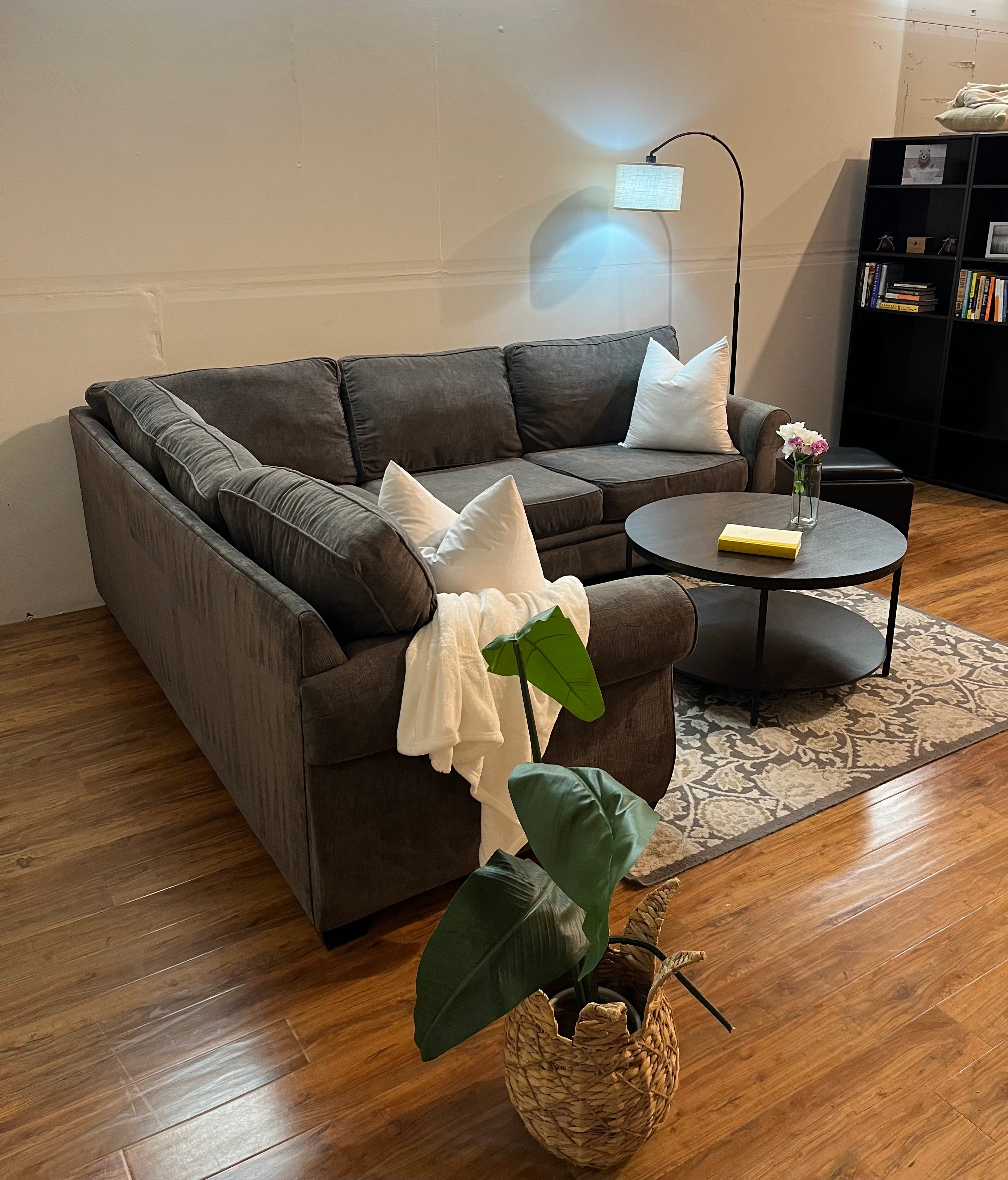 Grey Sectional with Ottoman