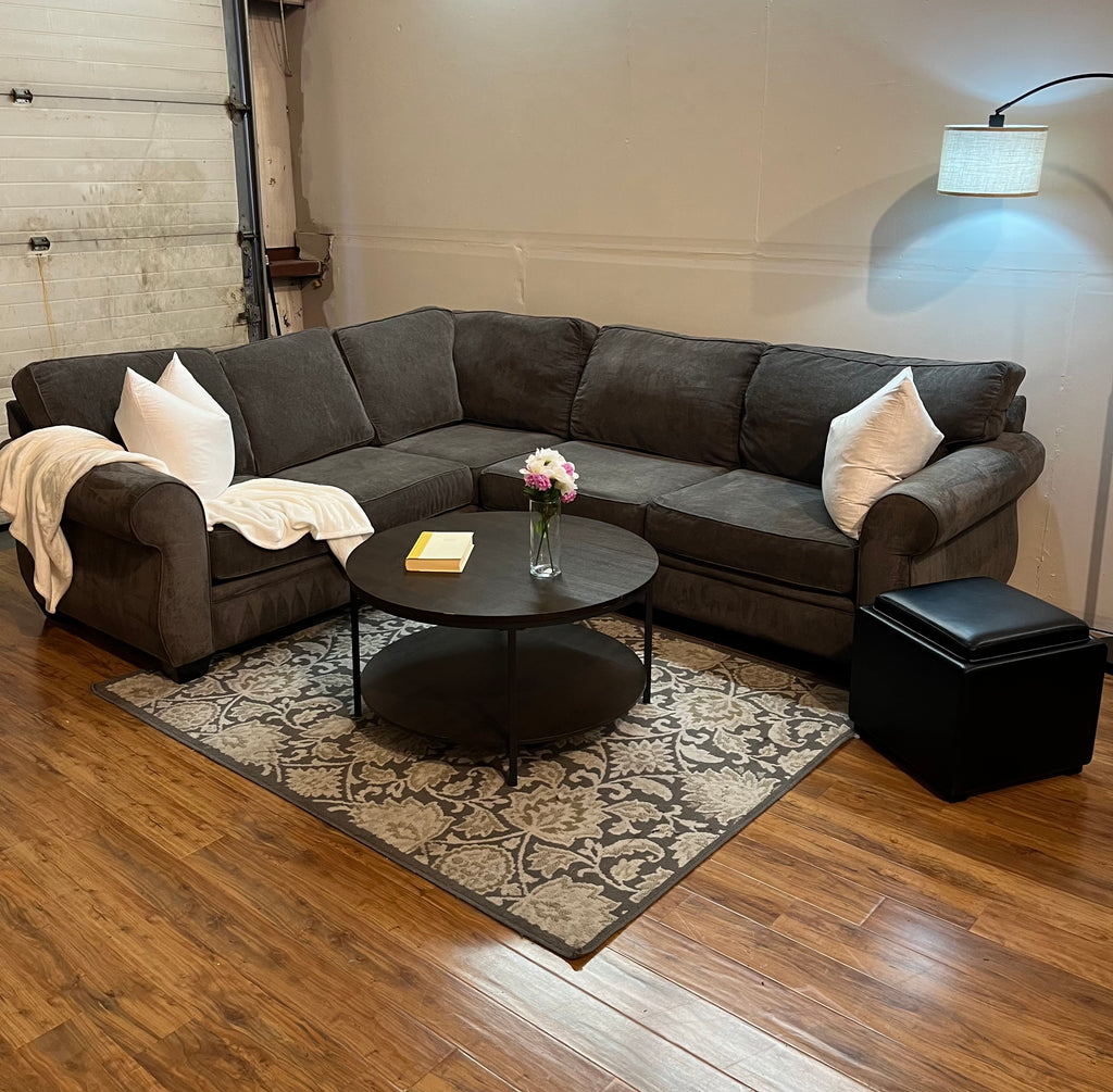 Grey Sectional with Ottoman