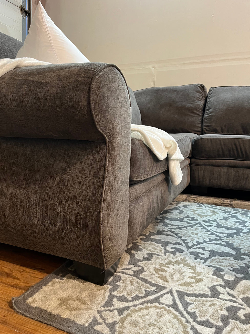 Grey Sectional with Ottoman