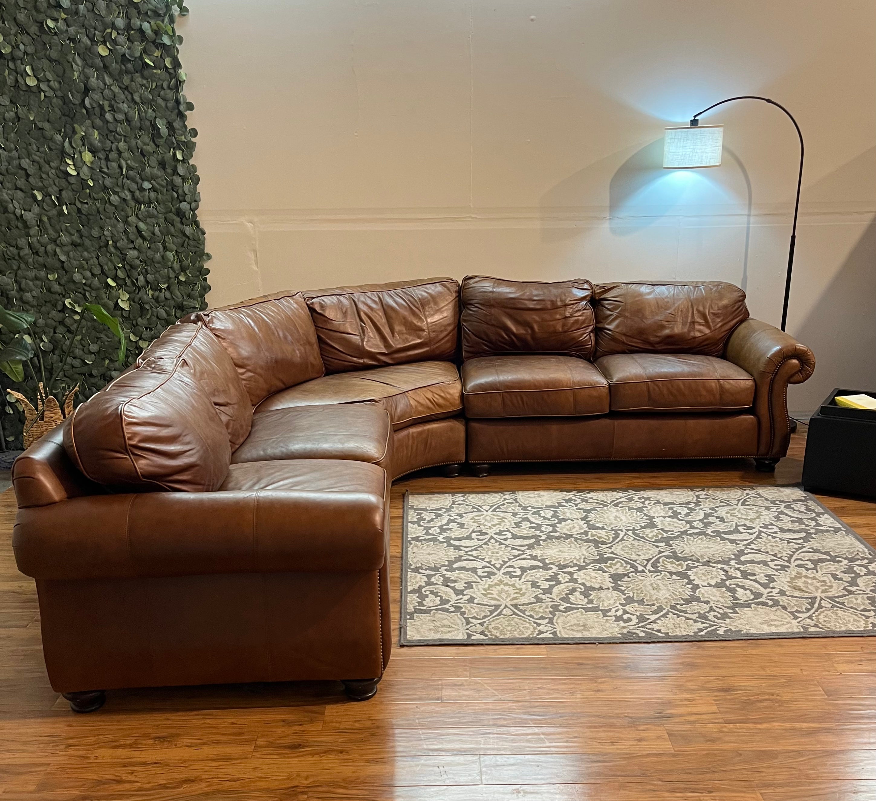 Bernhardt Van Gogh Leather Sectional