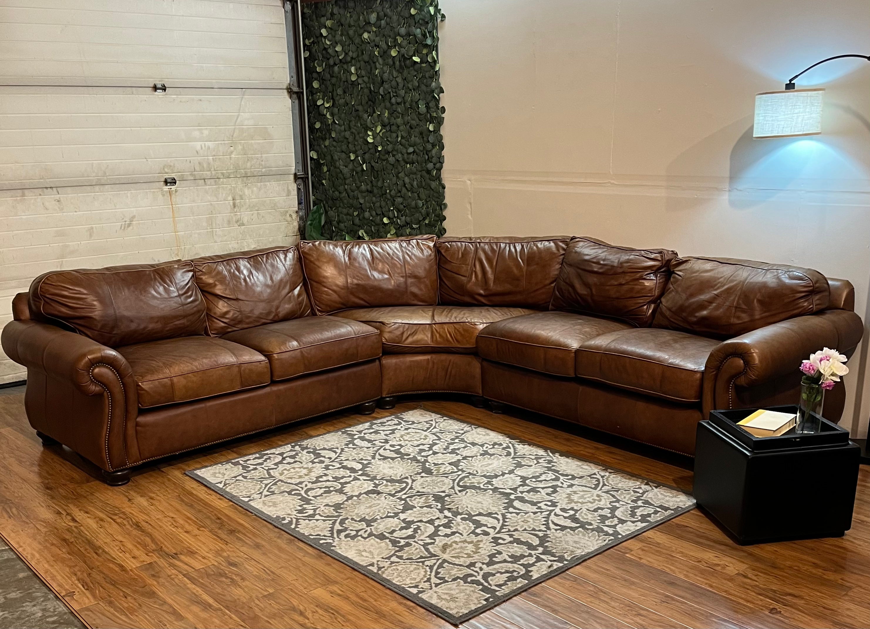Bernhardt Van Gogh Leather Sectional