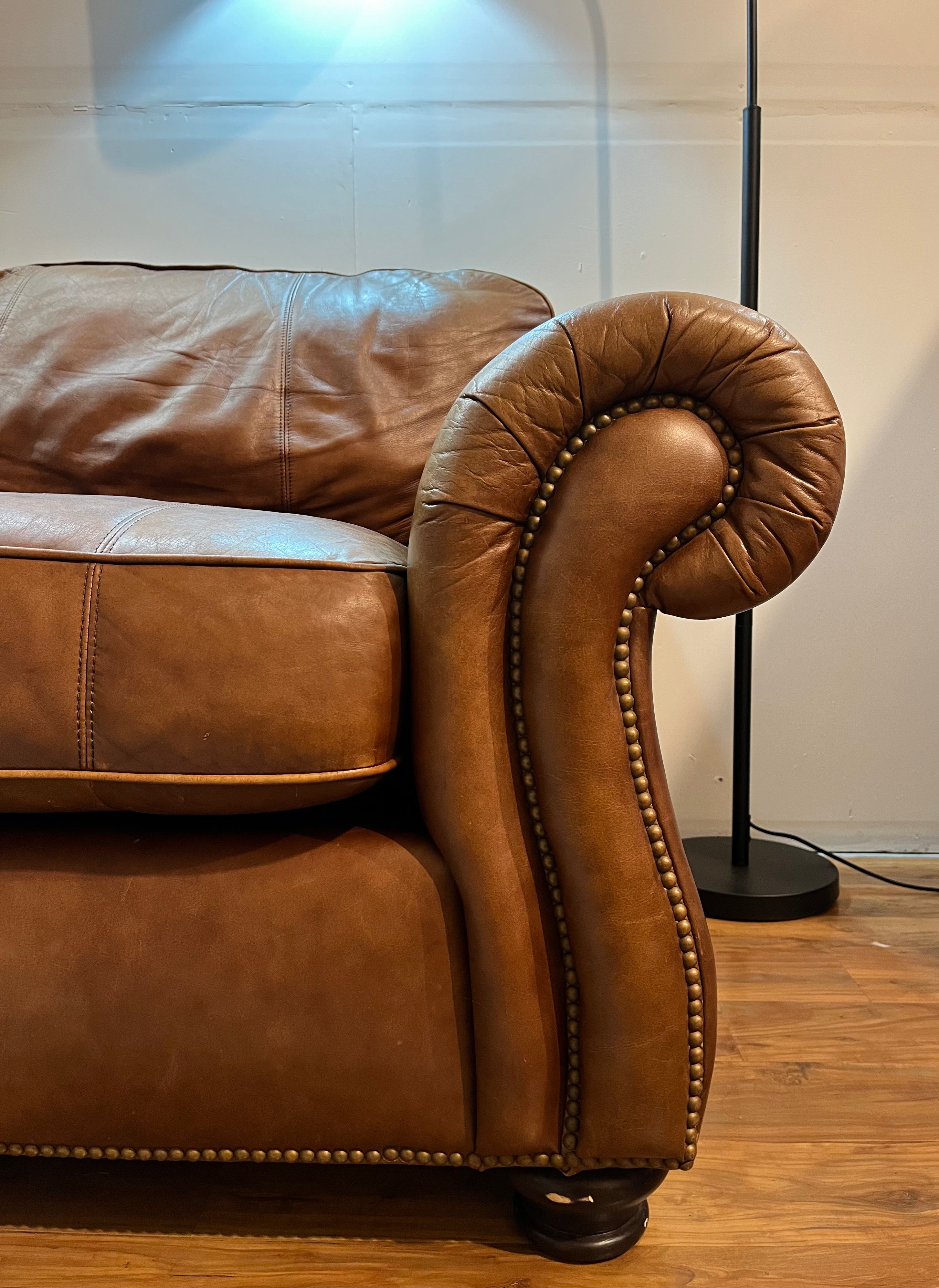 Bernhardt Van Gogh Leather Sectional