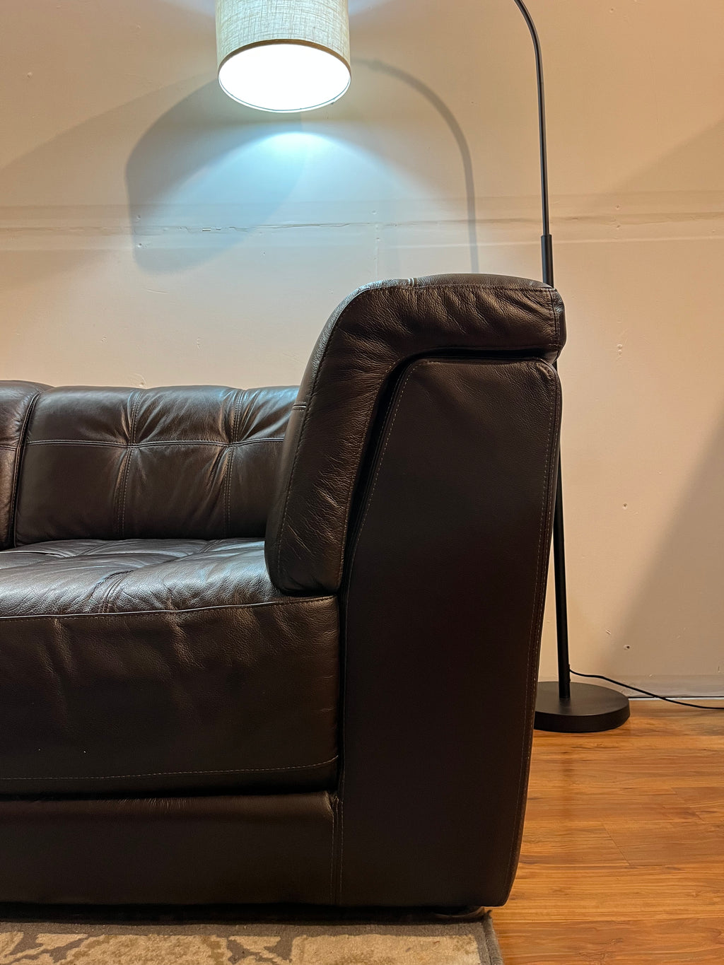 Chateau d’Ax Italian Leather Modular Sectional in Dark Chocolate Brown