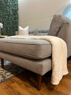 West Elm Peggy Tufted Chaise Sectional in Stone Gray