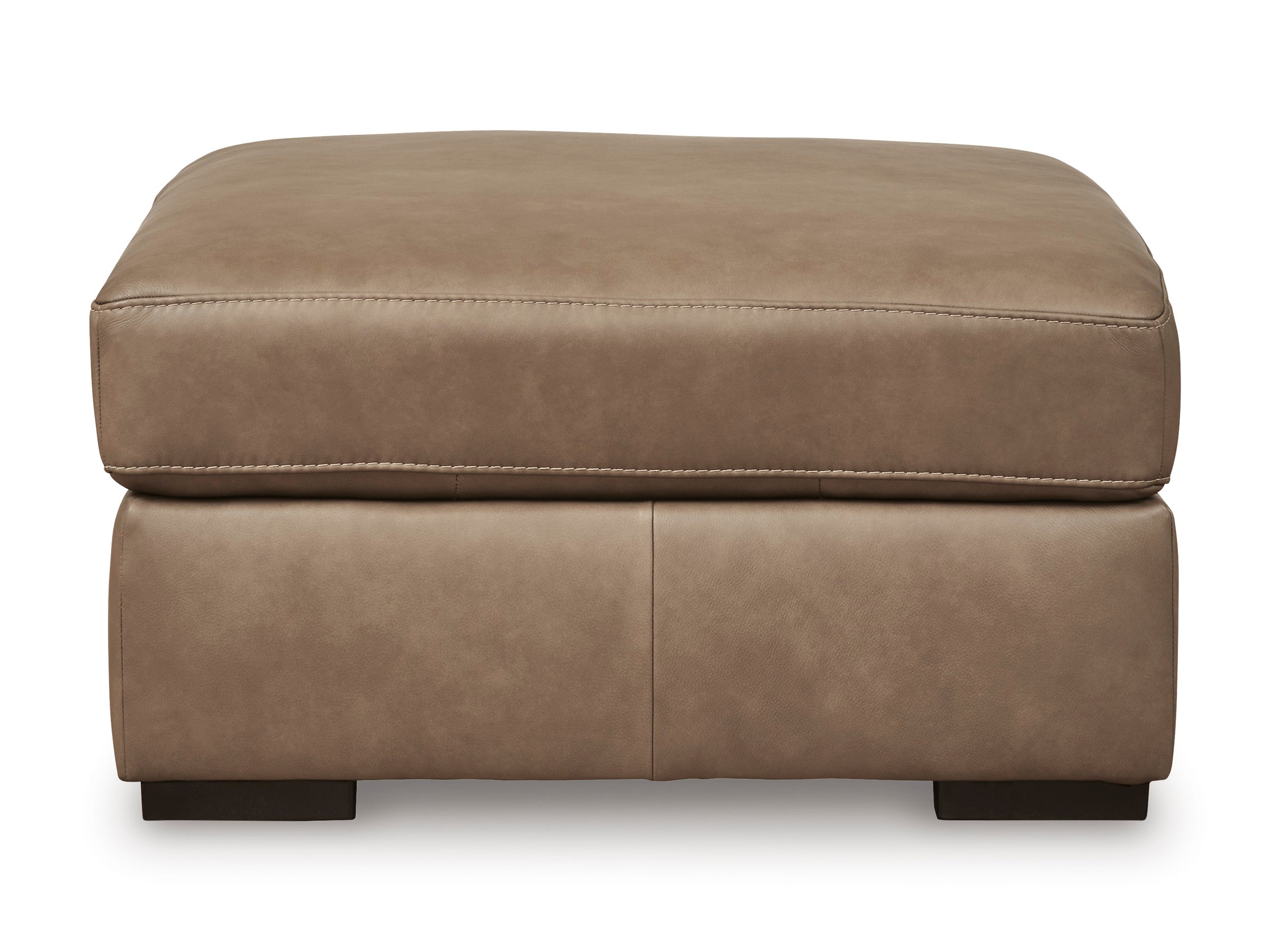 Novella Leather Ottoman in Sahara