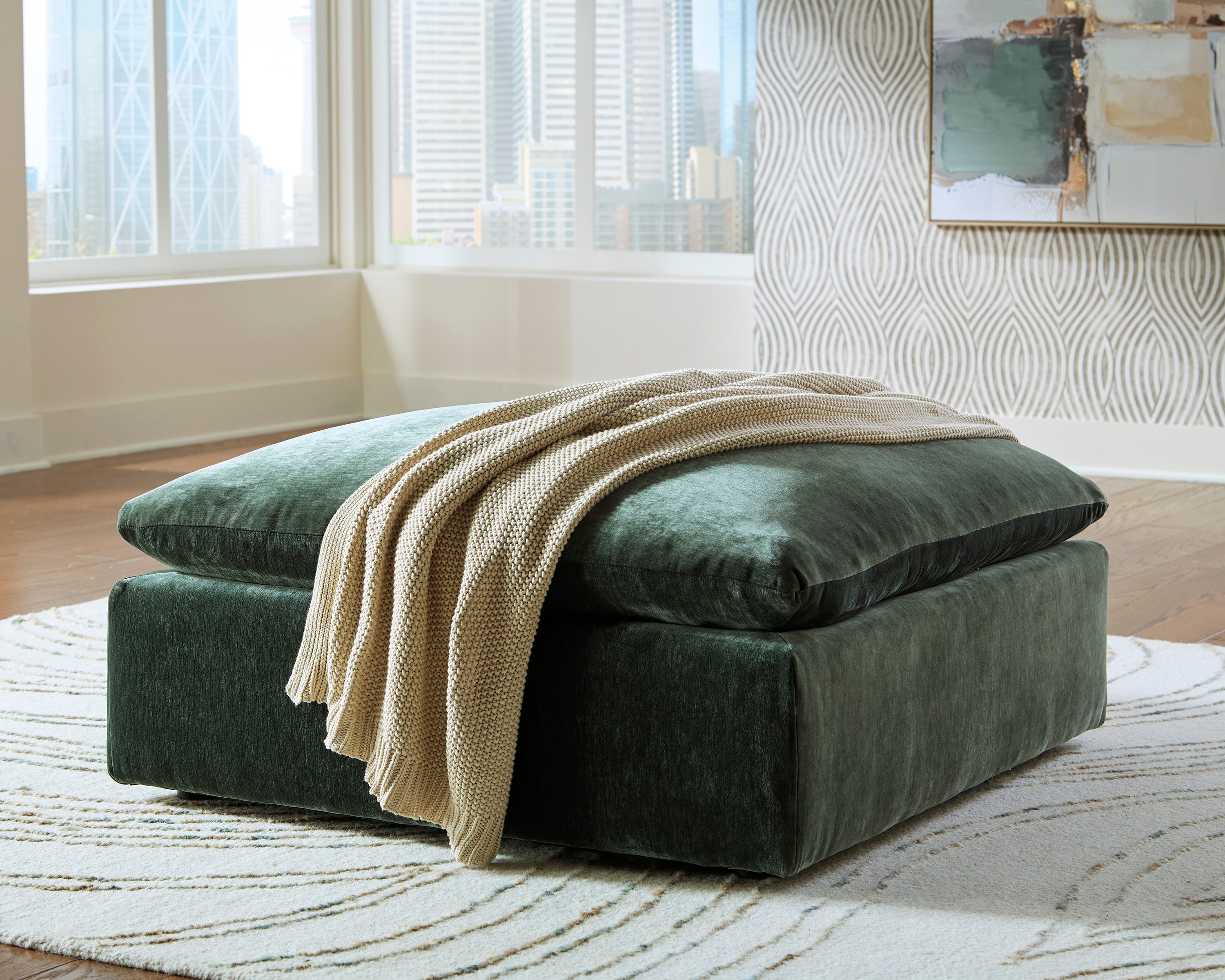 Rowan Ottoman in Jade