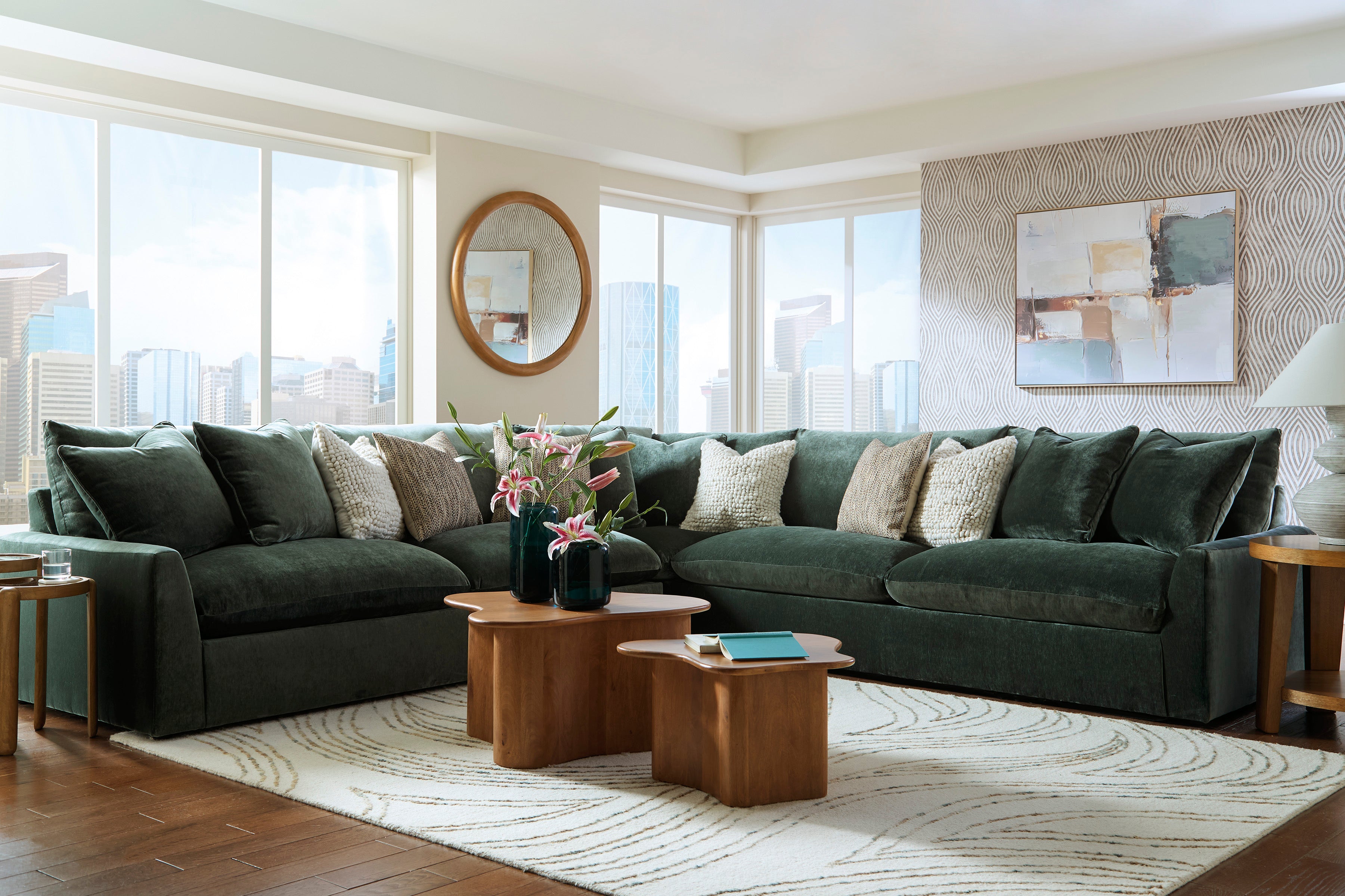 Rowan 3-Piece Sectional in Jade