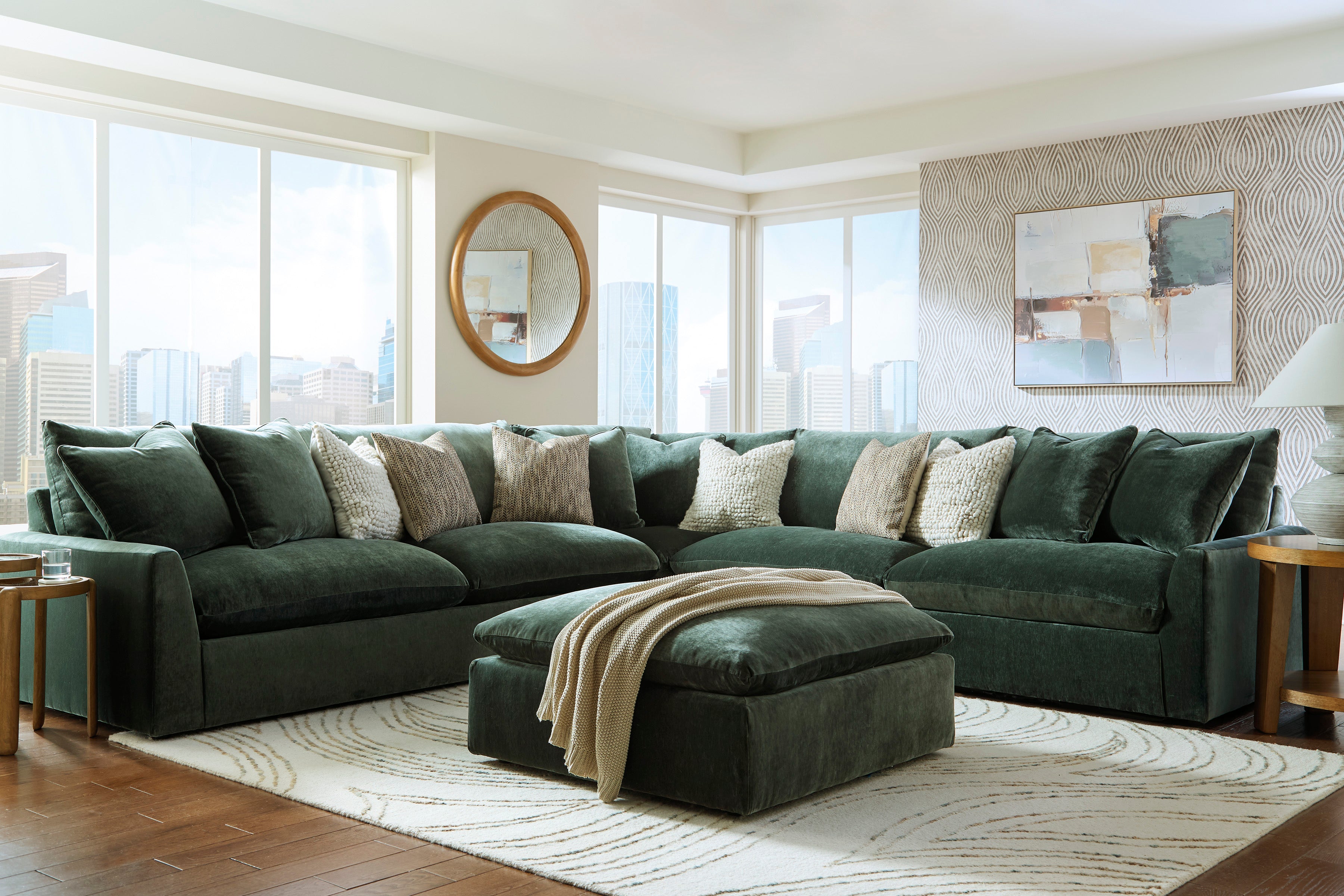 Rowan 3-Piece Sectional in Jade