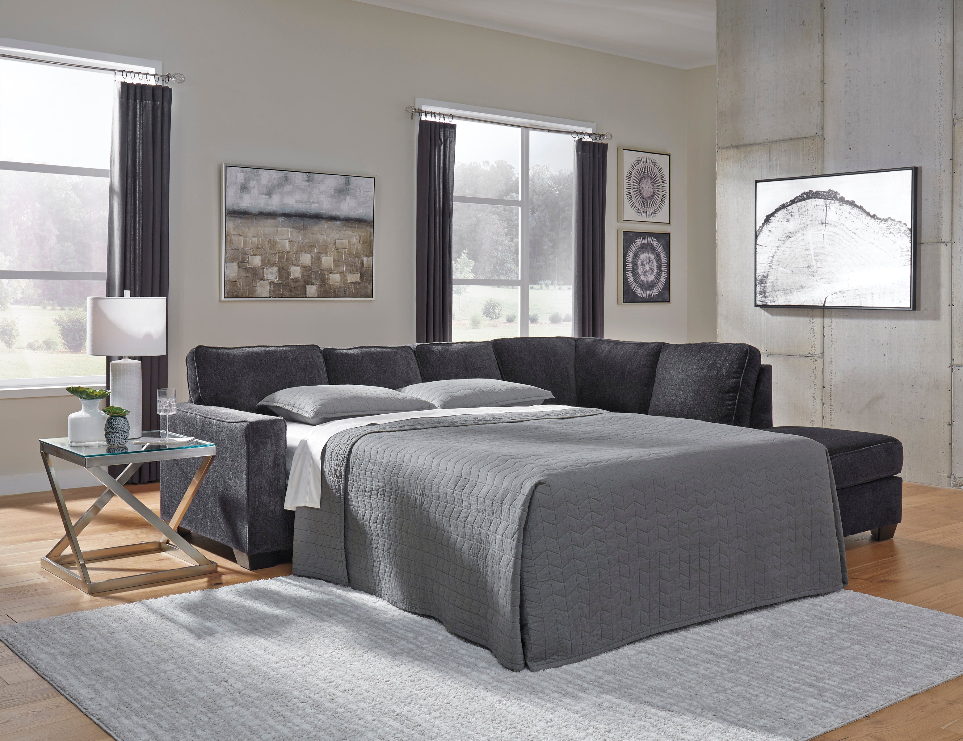 Altari 2-Piece Sleeper Sectional with LAF Chaise in Slate