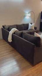 Jordan’s Furniture Sectional in Velvet Chocolate Brown