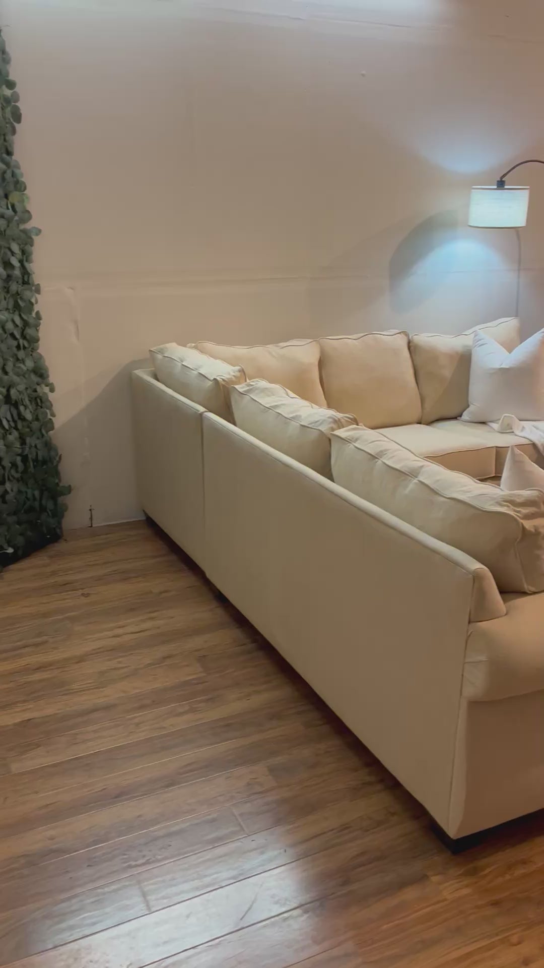 Macy’s Sectional in Cream Linen